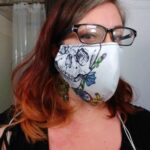 woman wearing homemade mask